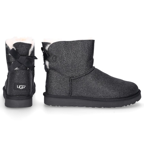 Black Sparkly UGGS➖”Mini Bailey Bow” style